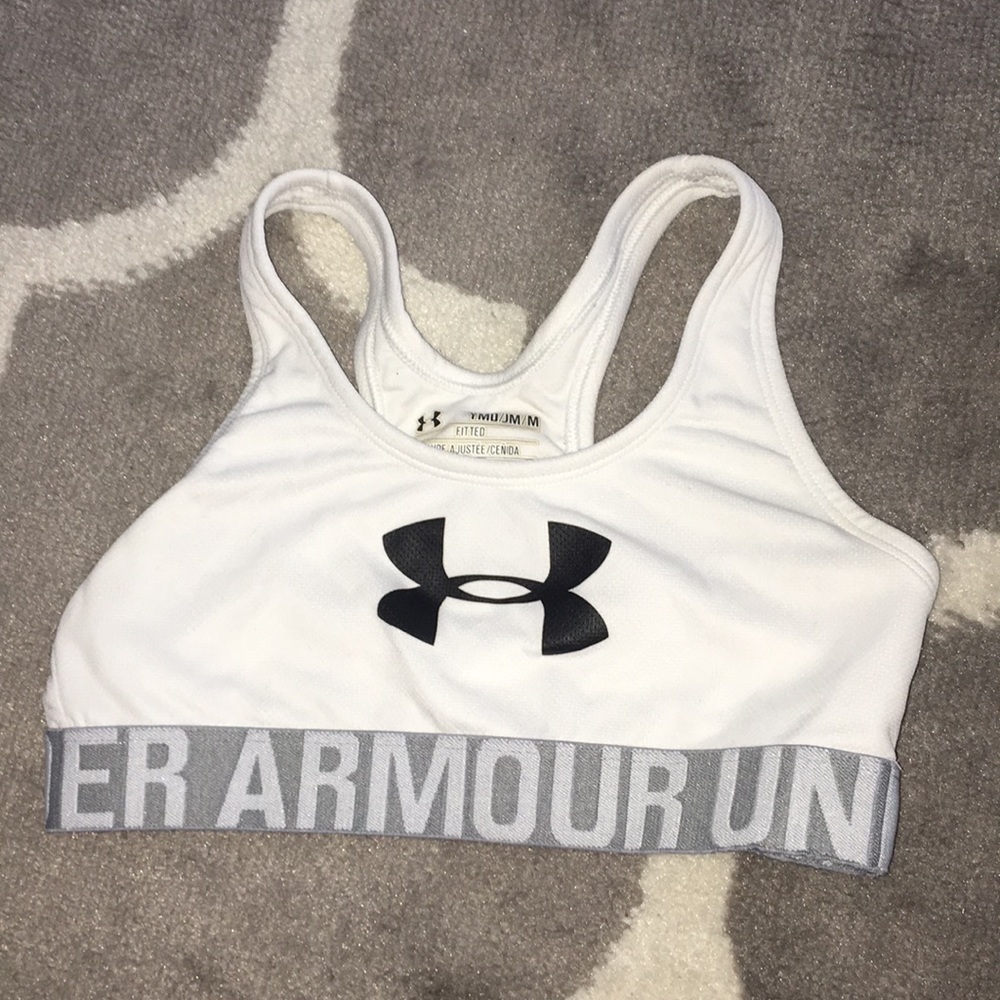 White under armor sports bra